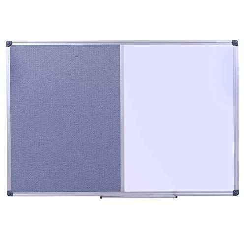 36 x24 inch Cork & Dry Erase Combo Board - Magnetic Whiteboard & Grey Bulletin Board for Office, Home, Classroom | Wall-Mountable with Aluminum Frame & Pen Tray