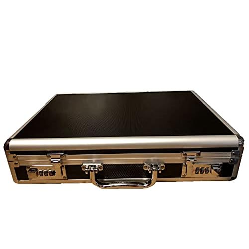 sunnyhouse Aluminum Frame Storage Box Case with Lock for 100 Silver Dollar Coins Holders, Fit 100 Coins in Plastic Round Holders with Diameter up to 52mm