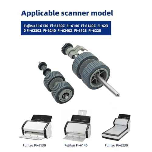 2025 New PA03540-0001 Brake Roller and PA03540-0002 Pick Roller with Shaft Scanner Part Fits for Fujitsu Scanner Fi-6130 Fi-6130Z Fi-6140 Fi-6140Z Fi-6230 Fi-6230Z Fi-6240 Fi-6240Z Fi-6125 Fi-6225