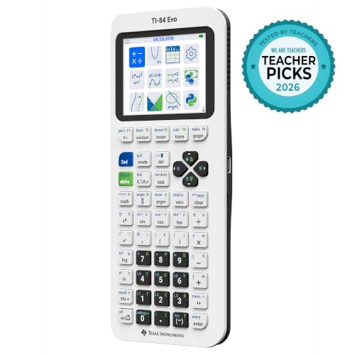 Texas Instruments TI-84 Evo Graphing Calculator White for Classroom & Test Use