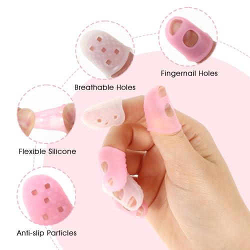 Rubber Finger Tips Protectors 30 Pcs Anti-Slip Silicone Covers for Crafts & Sewing