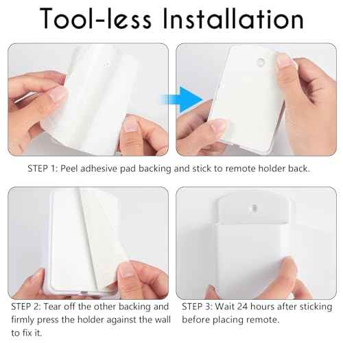 2 Pack White Remote Control Holder, Self adhesive Wall Mount Storage Box for TV and Air Conditioner Remote Controls, Pen Holder Organizers and Accessories for Home Office School
