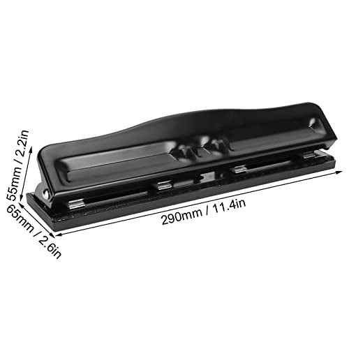 4 Hole Adjustable Punch Manual Home Paper Punching Machines 999D 10 Sheet Capacity Paper Punch Puncher for Office School Crafts Accessories Teacher Supplies, 11.4 x 2.6 x 2.2in