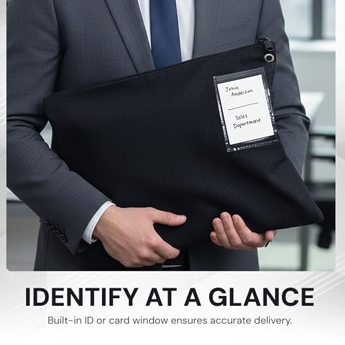 NextClimb 18x14 Black Canvas Mailer Transit Sack with ID Window & Durable Zipper