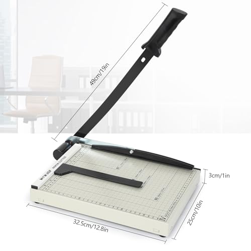 12 Inch Heavy Duty Guillotine Paper Cutter with Magnetic Guide & Safety Lock