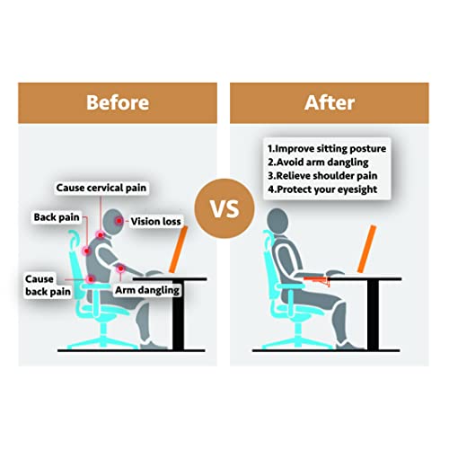 HONJIE Black Computer Arm Rest for Desk – Sturdy Mouse Arm Support, Office & Home Use