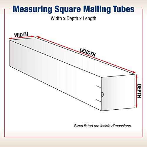 BOX USA Corrugated Cardboard White Square Mailing Tubes, 18" L x 3" W x 3" H, Pack of 25, for Shipping, Packaging and Moving