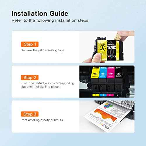 E-Z Ink Remanufactured Ink Cartridges Replacement for Epson 202 XL 202XL T202XL to use with Expression Home XP-5100 Workforce WF-2860 Printer Tray (2 Black, 1 Cyan, 1 Magenta, 1 Yellow)