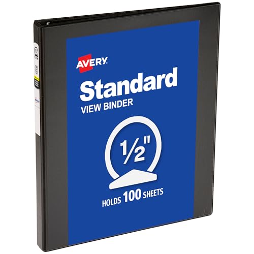 Avery Standard View 3 Ring Binder 0.5 Inch Black - Pack of 1