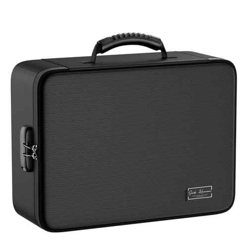 Fireproof Document Organizer Bag with Lock, 13 Labeled Pockets & Passport Pouch ? Waterproof File Folder for Home, Office & Travel
