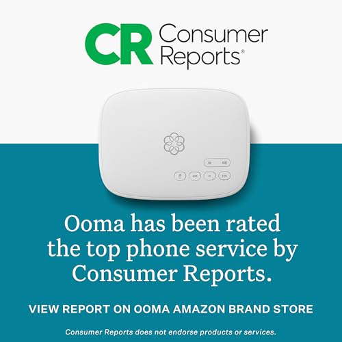 Ooma Telo Air VoIP Home Phone Service with HD3 Handset - White