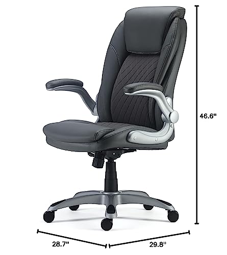 Staples Sorina Grey Bonded Leather Office Chair - 1 Pack, Ergonomic, Adjustable