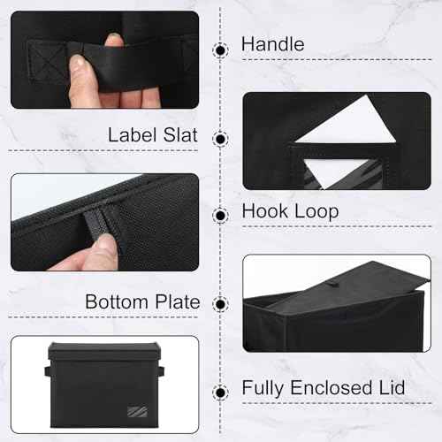 Lincia 4 Pack Comic Book Storage Boxes with 20 Book Dividers Collapsible Comic Box Case with Lid Moistureproof Dustproof Comic Short Box Holds 150-180 Comics Comics,15.4" x 7.5" x 11.4"