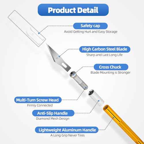3 PCS Exacto Knife, Hobby Knife, Craft Knives with 30 PCS Spare Exacto Knife Blades(#11),Profession Craft Knifes for Crafts, Arts, Modeling, Scrapbooking, Stencil By XEKIGU, AK0103
