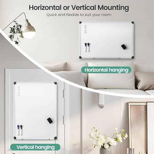 Magnetic White Board 36" x 24" for Wall, Dry Erase Board for Home Office, School, Study Room ? Silver Aluminum Frame with 2 Markers, 4 Magnets, Eraser Included