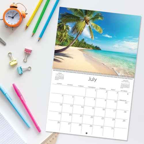 Current 2026 Seasons Wall Calendar, 12-Inch x 9-Inch Size Closed, 18-Inch Size Open, Large Bookstore-Quality, Spiral-Bound Hanging Monthly Wall Calendars for Kitchen & Office