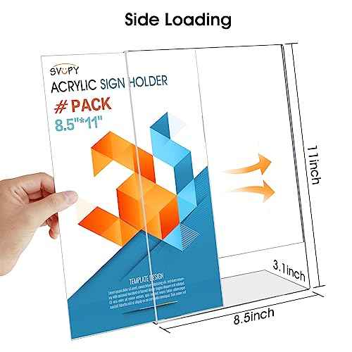Acrylic Sign Stand Holder - 8.5x11 Inches Plastic Acrylic Literature Holders, 12 Pack Sign Holders Suit for Flyer, Magazine, Pamphlet, Booklet Display