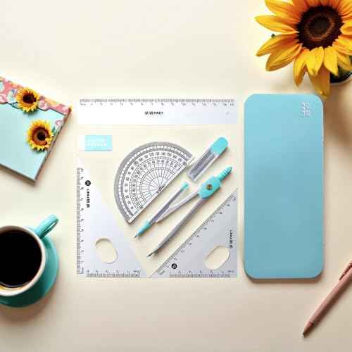 New Compass Ruler Set ? 8-Piece Multifunctional School Supplies, Precise Measurement Tools for Students, Waterproof and Durable
