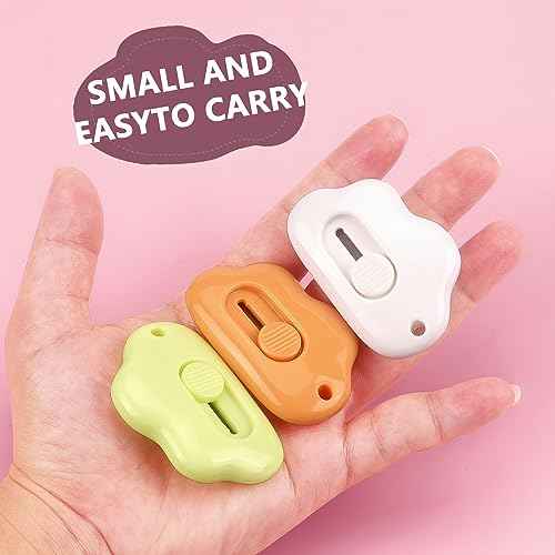Tamaki Mini Box Cutter Cloud Retractable Letter Opener Envelope Slitter, Package Opener for Envelope Mail Letter Box Paper DIY Projects, 6 Pack