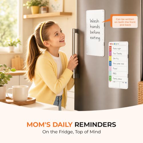 Bailkind White Magnetic Dry-Erase Memo Board for Monitor - 2pcs Weekly & To-Do List Organizer