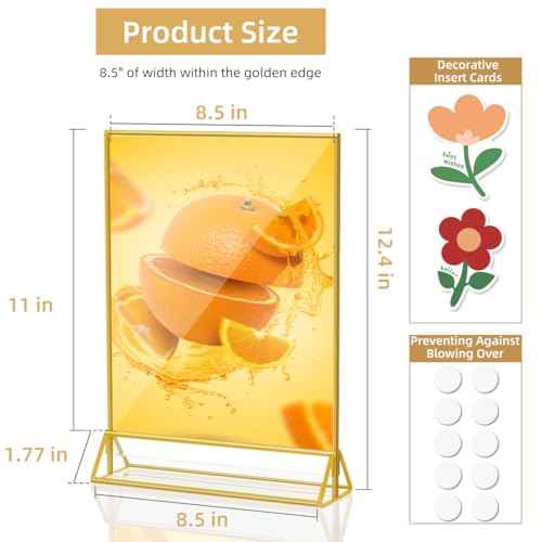 Acrylic Sign Holder 8.5X11 Clear Sign Holder,Double Sided Flyer Holder, Table Menu Holder Display Stand for Wedding Table Number (6pcs)