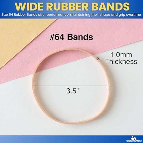 Heavy-Duty Beige Thick Rubber Bands Size 64 – 380 Pack | 1InTheOffice