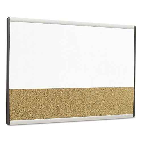 Quartet Arc Cubicle Combination Board, 30" x 18", Whiteboard/Cork Surface, Aluminum Frame (ARCCB3018)