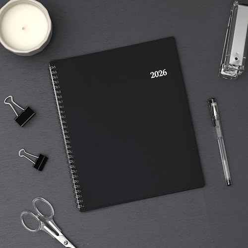 Blue Sky 2026 Monthly Planner Calendar, January 2026 - December 2026, 8" x 10", Monthly Layout, Flexible Cover, Silver Wirebound, Laminated Tabs, Enterprise