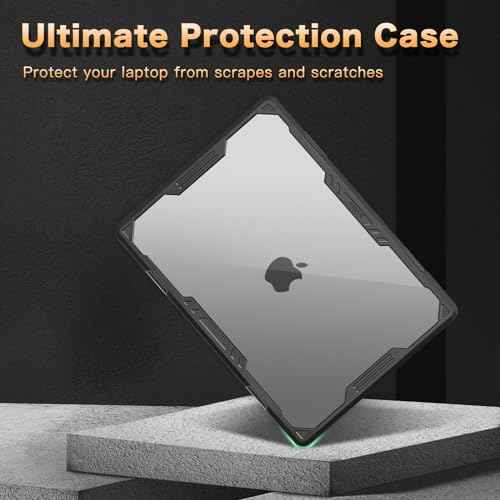MOSISO Compatible with MacBook Air 13 inch Case 2025-2022 M4 A3240 M3 A3113 M2 A2681, Symmetric Geometric Heavy Duty Hard Case with TPU Bumper&Keyboard Skin&Type C for MacBook Air 13.6, Black