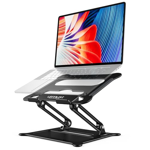 Urmust Adjustable Laptop Stand for Desk 10-15.6” MacBook & Windows (Black)