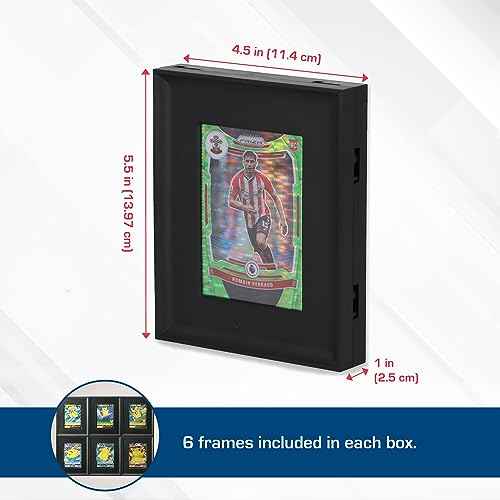 BCW Interlocking Card Frames - Black | Interlocking Frames Ideal for Collectibles, Trading Cards, and Memorabilia | Wall Display Frame (Standard Cards - 6 Pack)