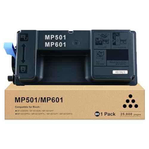 MP501 MP601 Toner Cartridge Compatible for Ricoh 407823 MP 601 MP 501 for SP5300DN SP5310DN MP501SPF MP501SPFG MP501SPFTL MP601SPF MP601SPFG (25,000 Pages, Black)