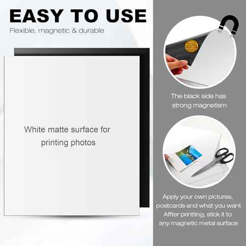 Xuhal 50 Pcs 8. 5" x 11" Matte Printable Magnetic Sheets DIY Non Adhesive Magnetic Printer Paper 11 Mil Thick Waterproof Quick Drying for Inkjet Photo Picture