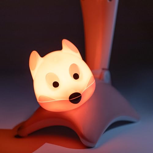 Cute Desk Lamp for Kids, Dimmable, Bright LED Study Light for Desk with Night Light, Cool Fox Lamp for Girls Room Decor, Back to School Supplies, Funny Gift Idea for Kids, Boys, Girls, Pink