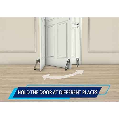 QCAA Solid Brass Drop Down Door Stop, 4", Oil Rubbed Bronze US10B, 2 Pack