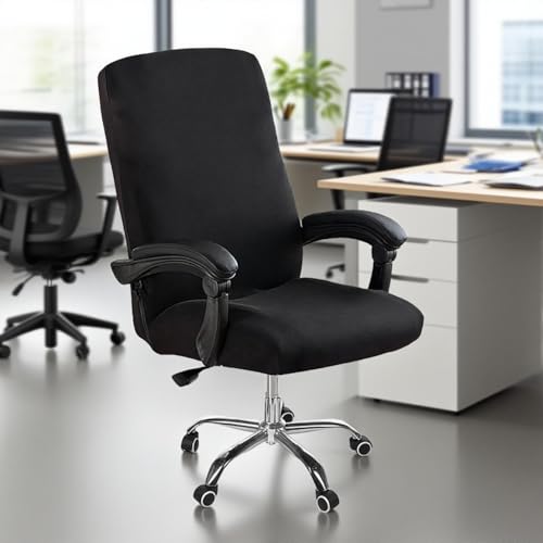 DVLOL Large Chair Cover for Office Desk (Black, No Armrests) – Anti-Dust Protector