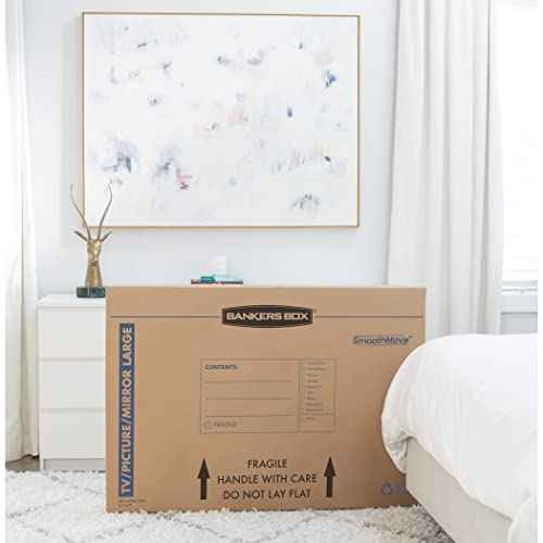Bankers Box Large - up to 55" TV/Picture/Mirror - Moving Box 4 Pack, 48-in x 4-in x 33-in (7711301)
