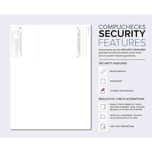 Compuchecks 500 high Security Check Paper Compatible with quickbooks and Versa Check - Computer Checks for Business Or Personal Use - Blank Check On Top Paystubs On Bottom (Blue Basketweave)