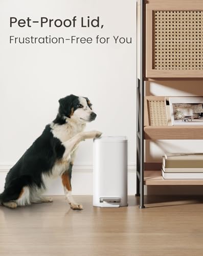 Cesun Small Bathroom Trash Can with Lid & Pedal, 1.3 Gallon, White, Model: White / 1