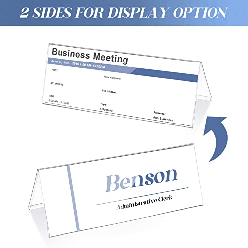 30 Pieces Acrylic Desk Name Plates 11 x 4.25 Inches for Meetings and Office
