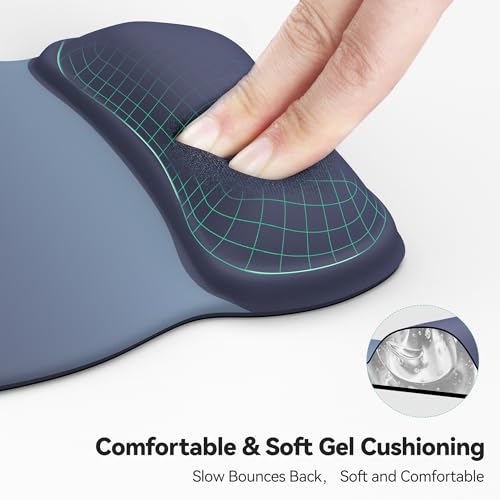 TECKNET Gel Ergonomic Mouse Pad with Wrist Rest, Gradient Color, 10x8 Inches