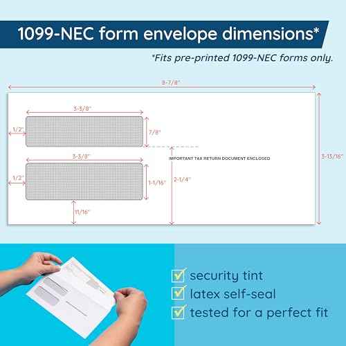Blue Summit Supplies 1099 Forms 2025 NEC and MISC Bundle, Includes 25 Pack of Each (50 Total Sets) of 1099 NEC and 1099 MISC Forms 2025 with envelopes, 50 Total Self Seal Envelopes