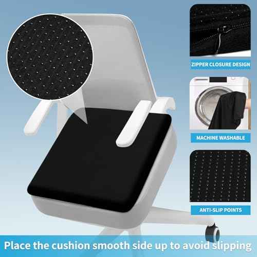 Gel Seat Cushion for Long Sitting - 16.5" x 14.5" x 2.4" (Extra Thick£¦Soft) Gel Cushion for People Over 185 lbs, Pressure Relief Cushion for Office Chair, Egg Cushions for Wheelchair, Gel Pad for Car