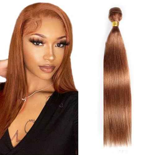 #30 Brown Bundles Straight Bundles Human Hair 26 Inch Light Brown Straight Bundle Unprocessed Brazilian Virgin Weave Hair 1 Bundle 50 Gram Per Bundle