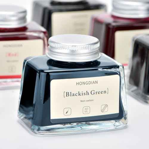 Asvine Hongdian Fountain Pen Bottled Ink Blackish Green, 60ml Fountain Pen Bottled Ink, Non Carbon