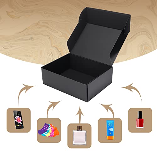 ZBEIVAN 12x9x4 Black Small Shipping Boxes, 20 Packs Corrugated Cardboard Mailer Boxes for Packaging Small Business Mailing Gifts Wrap Boxes with Lids