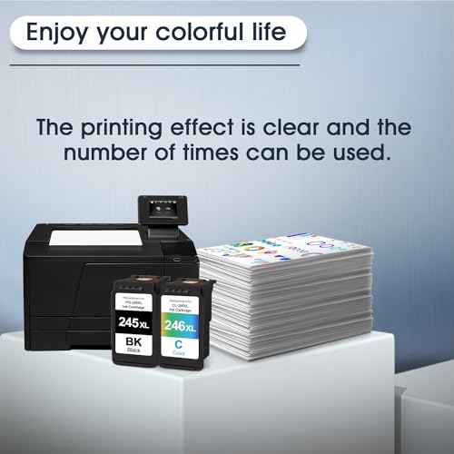 PG-245XL CL-246XL Black/Color Ink Cartridges Replacement for Canon 245XL 246XL Combo Pack for PIXMA TS3322 TR4522 MG2522 MX490 MX492 TR4520 TS3320 TS3300 TR4500 MG2500 Printer (1 Black 1 Tri-Color)
