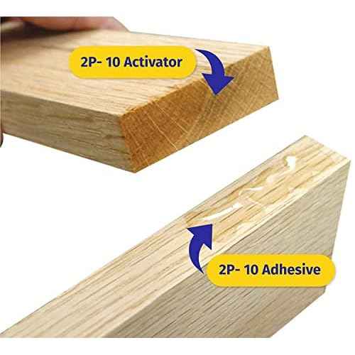 FastCap CA Super Glue - 2P-10 Thin Viscosity (2.25oz) & Activator (10oz)?Perfect for Micro Fractures Hairline Cracks-Quick Bonding, Durable, Versatile-Industrial Adhesive Professional DIY, Clear
