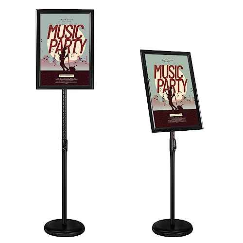 Poster Stand Holder Floor Sign Stands Advertising Display Stand-Oriented Signage Mall Shopping Guide Billboard Wedding Signs Meeting Poster Signs (Black, 11x17inches)