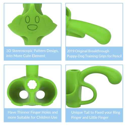 Firesara training grips for pencil, Original Training Grips Puppy Design Posture Correction for Kids Preschoolers Children Adults Special Needs Handwriting Aid for Lefties or Righties (3PCS)